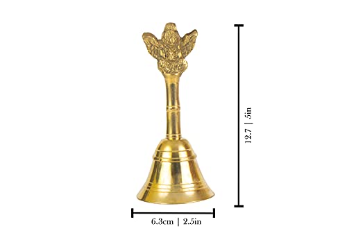 Image 4 of Spillbox Traditional Brass Pooja Bell/Ghanti For Pooja - 5" Inch Garuda