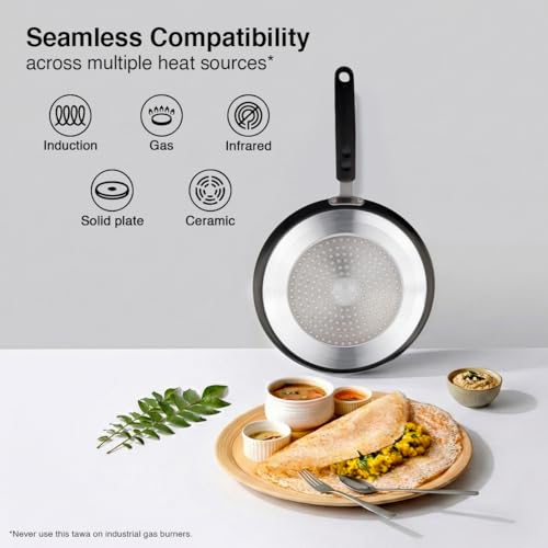 Image 7 of Prestige Omega Deluxe Granite Dosa Tawa, 280 mm, Black, Nonstick Aluminium