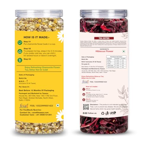 Image 6 of Teaaza Combo – Chamomile Flower Tea - 50G & Hibiscus Flower Tea - 50G