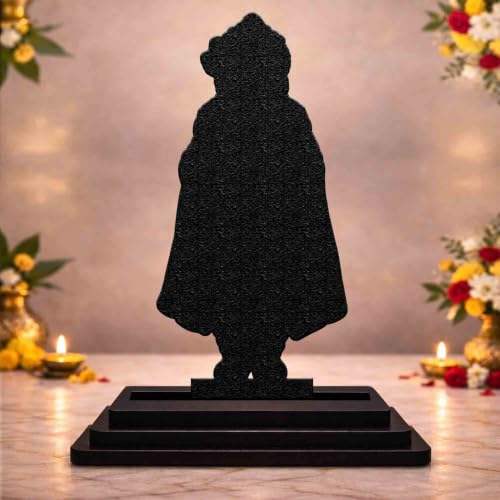 Image 2 of Khatu Shyam Baba Wooden MDF Printed Idol with Stand, 4 x 5 Inch, Pooja Room Decor, Home Temple Mandir Decoration, Religious Gift
