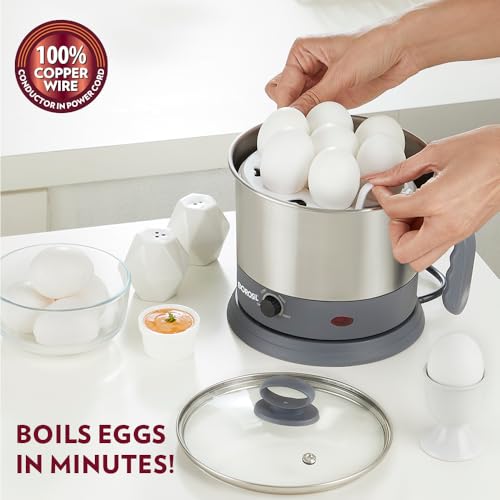 Image 7 of Borosil 1.3 L Quick Stainless Steel Electric Kettle with Egg Tray