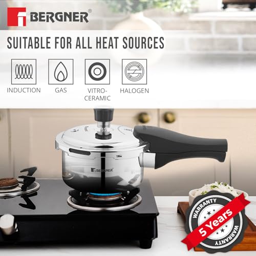 Image 8 of BERGNER Trimax Triply Stainless Steel Pressure Pan 3 Liters