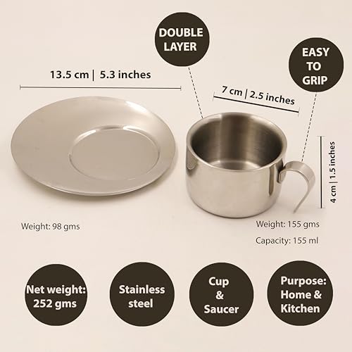 Image 12 of Spillbox Stainless Steel Cup and Saucer