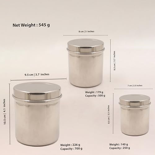 Image 6 of Spillbox Stainless Steel Utensil Vertical Canisters Storage Container Set of 3