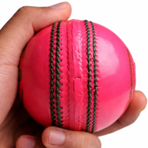Image 6 of KHELSPACE KS-20 Pink Leather Cricket Ball - Hand-Stitched for Match Play and Training, Premium Durability