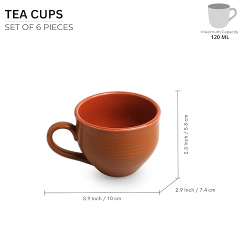 Image 7 of ExclusiveLane Terra Tones Ceramic Tea Cups Set of 6 (120 ML)