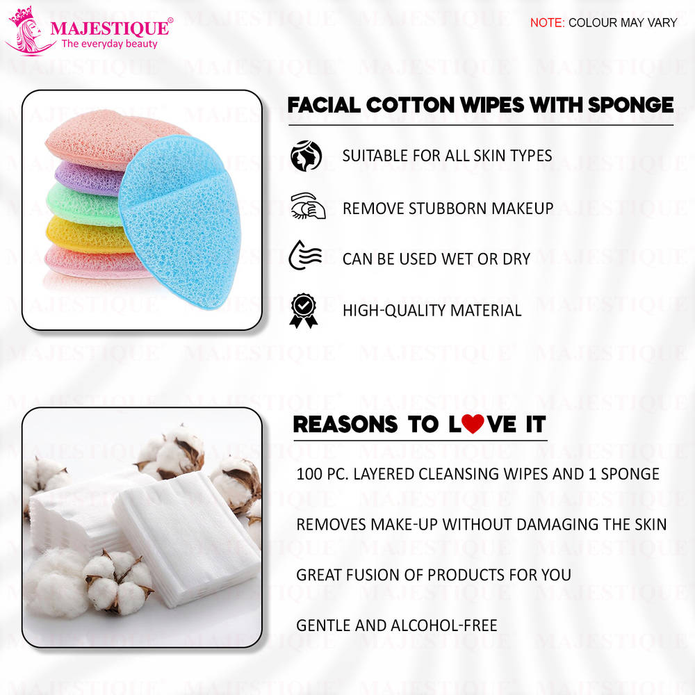 Image 7 of Majestique Cotton Face Pads with Reusable Sponge