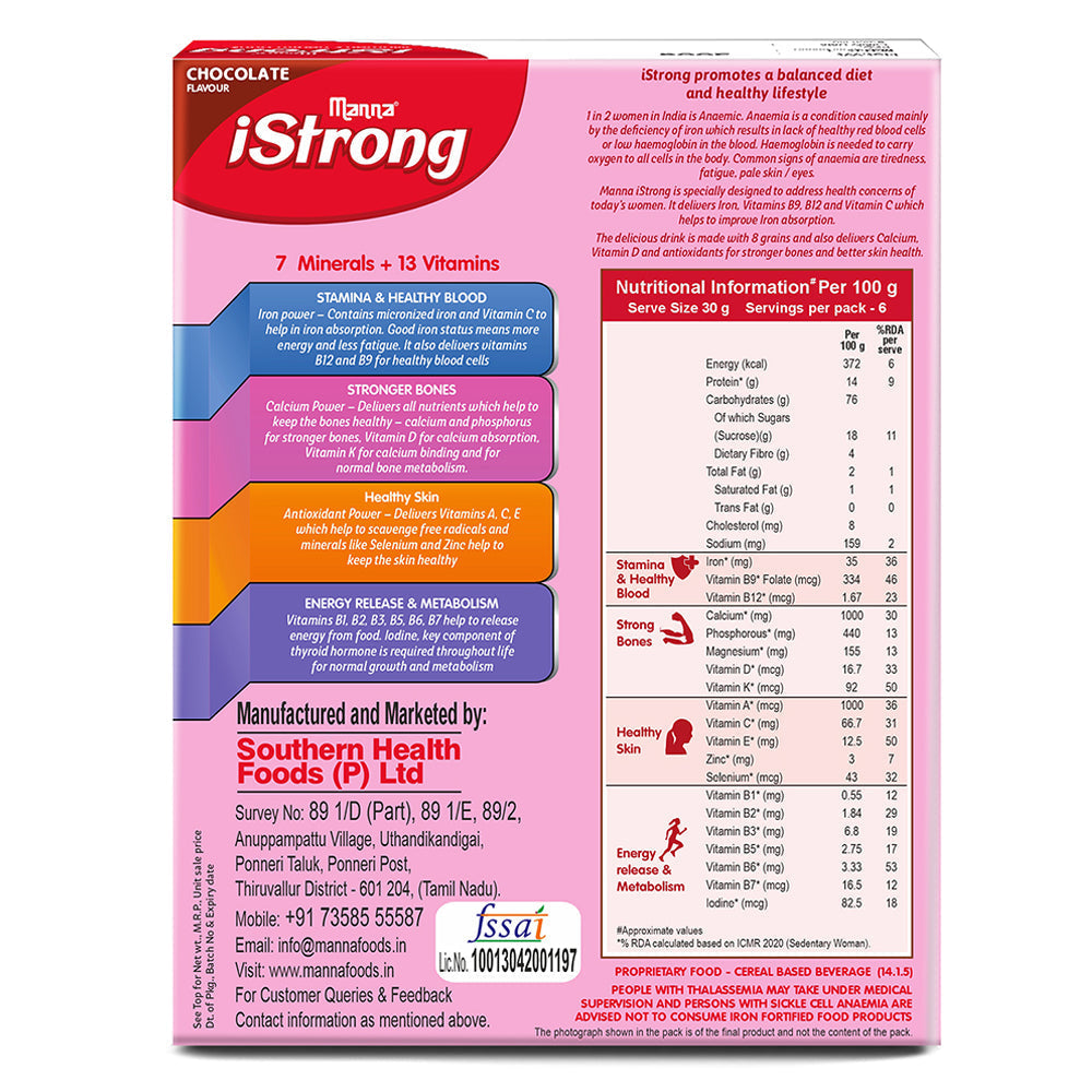 Image 10 of Manna iStrong Women's Nutrition Drink Chocolate