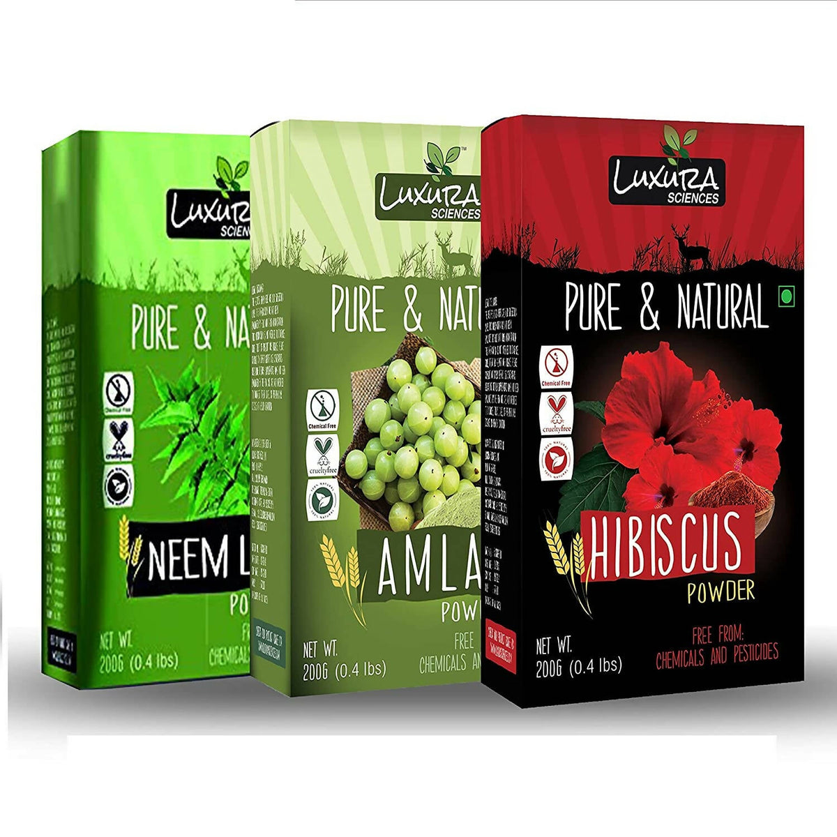 Image 1 of Luxura Sciences Natural Hair Care for Healthy Hair Regular - Neem + Amla + Hibiscus