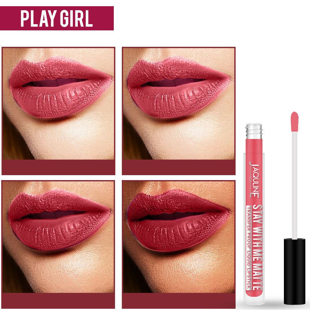 Image 6 of Jaquline USA Stay With Me Matte Liquid Lipstick - Play Girl