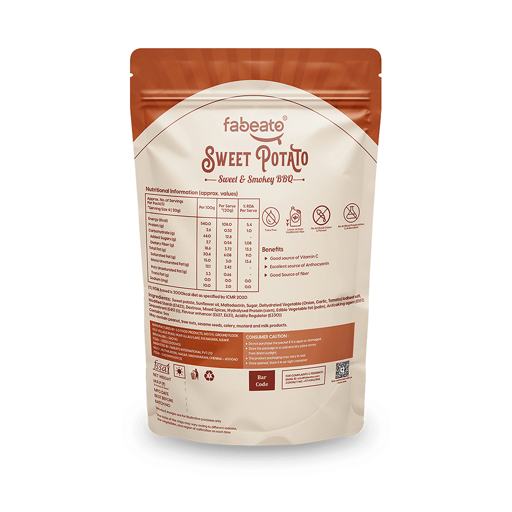 Image 3 of Fabeato Smokey BBQ Sweet Potato Chips (40g)