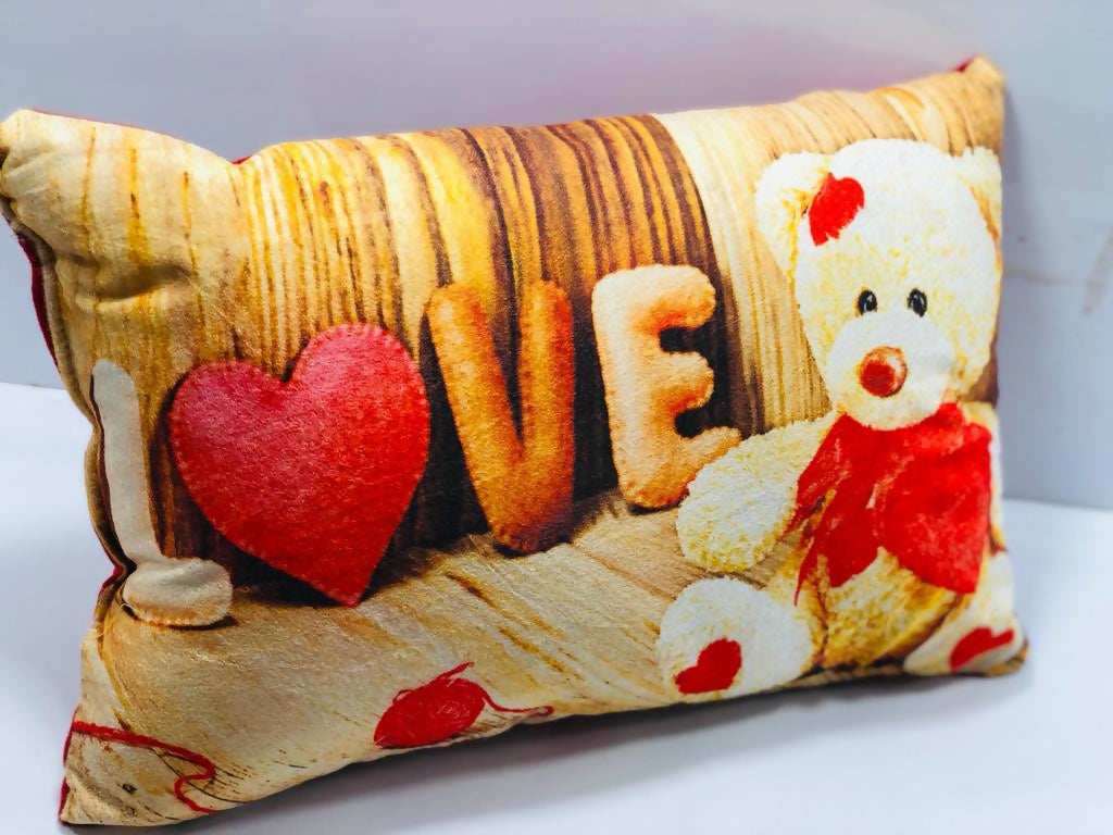 Image 1 of Unique Fashion Microfibre Filled Cushion For Kids - Love Teddy