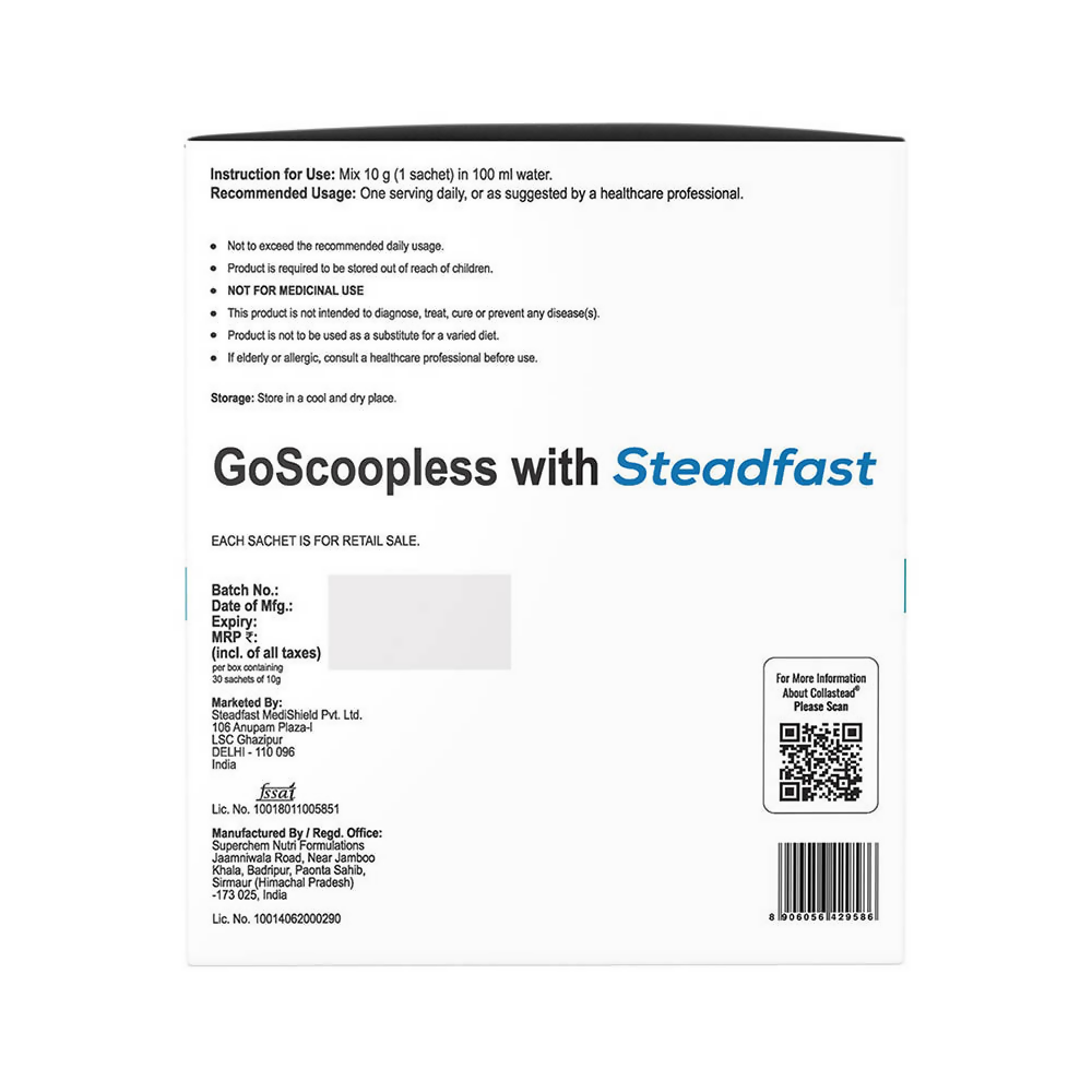 Image 5 of Steadfast Nutrition Collastead Hydrolysed Marine Collagen Peptides - Fruit Punch