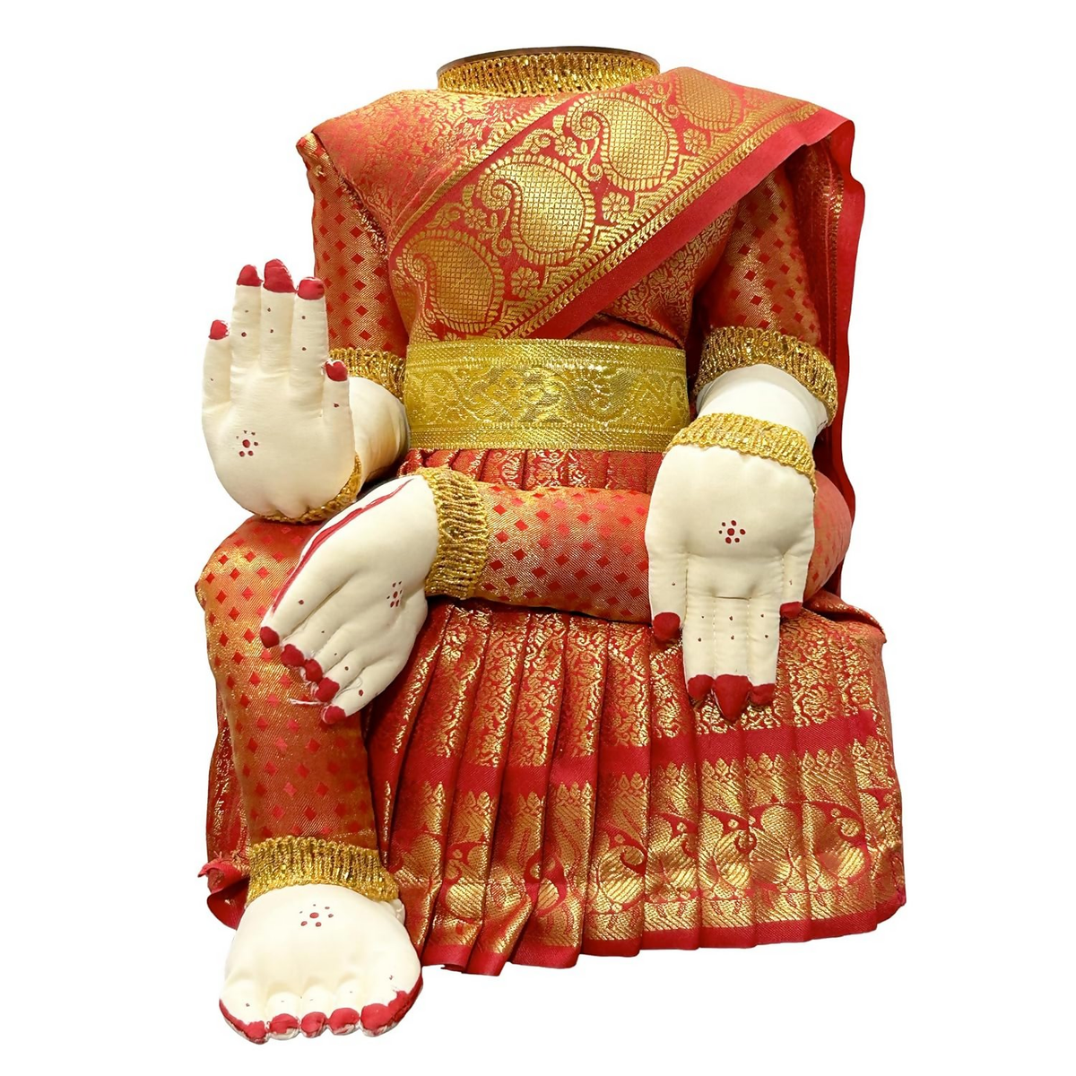 Image 1 of 12 Inch for the product Gold Saree Varalakshmi Ammavari Idol Body