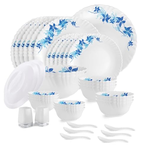 Image 4 of Blue Swirl_37 for the product CELLO Blue Swirl Dazzle Series Opalware Dinner Set