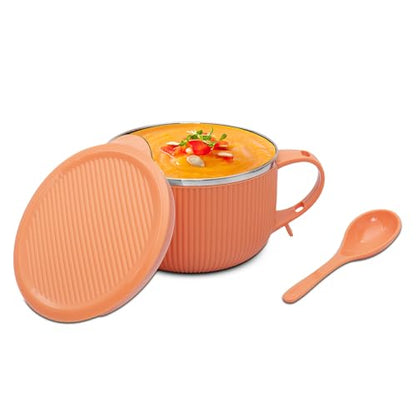Image 4 of Jaypee Plus Stainless Steel Ribtok Meal Bowl Soup Bowl with Lid & Spoon, 900ml