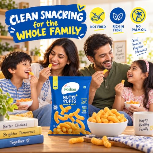 Image 6 of Acme Poshan Nutri+ Protein Puffs Masala Masti 50g
