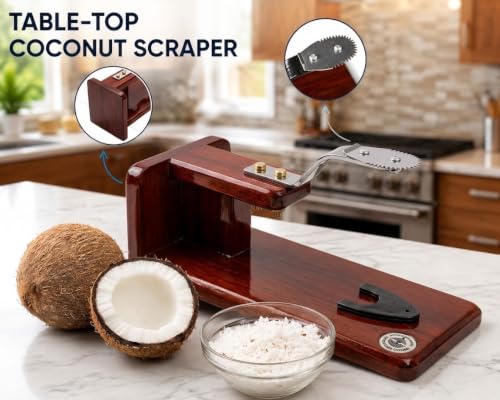 Image 5 of Bharatroots Premium Wooden Coconut Scraper Chirava 1100 Gram