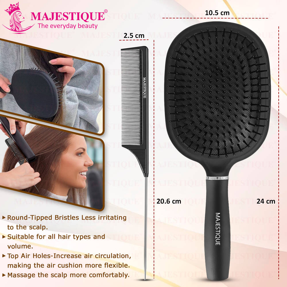 Image 2 of Majestique Jumbo Paddle Brush & Tail Comb
