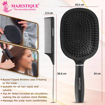 Image 2 of Majestique Jumbo Paddle Brush & Tail Comb