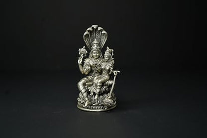 Image 1 of Default Title for the product Dista Silvers 3D Vishnu Lakshmi Antique Idol 239.9g