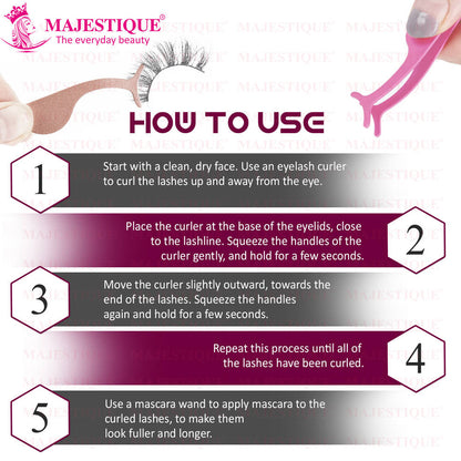 Image 5 of Majestique Stainless Steel False Eyelash Curlers Extension Applicator Remover - Colour May Vary