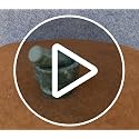 Image 2 of KLEO 4" Wide Green Natural Stone Mortar and Pestle Set