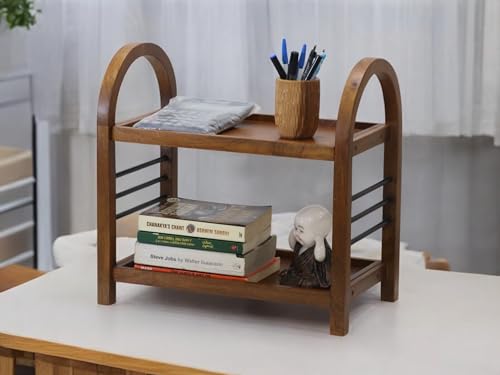 Image 7 of Vesta Homes Wooden Organizer Rack Stand for Kitchen, Bathroom, Countertop & Office 45.5 x 27 x 45 cm