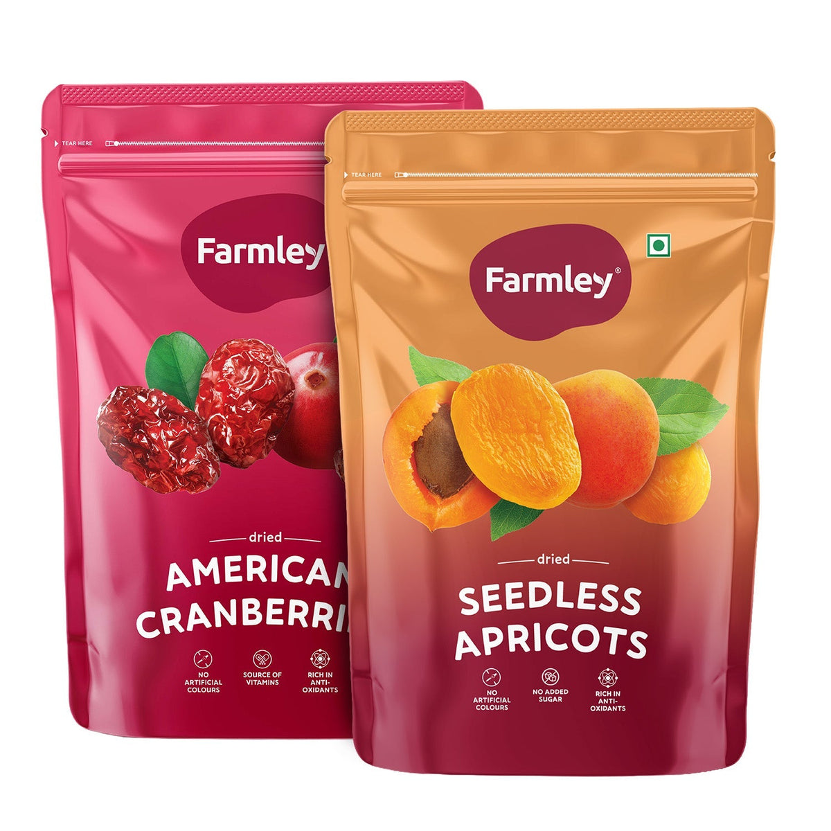 Image 1 of 200 gm / Pack of 1 for the product Farmley Dried Apricots  & Dried Cranberry