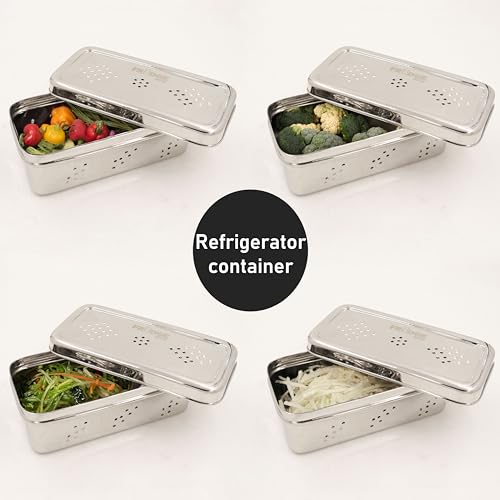 Image 4 of Spillbox Stainless Steel Fridge Box with Holes 18.5cm x 8.5cm