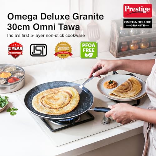 Image 3 of Prestige Omega Granite Non-Stick Dosa Tawa 30cm