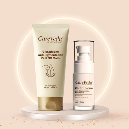 Image 2 of CareVeda Glutathione Skin Care Set of 2 | Peel off Mask & Face Serum for Bright, Even-Toned Skin | Anti-Pigmentation & Glow Boost | For Men & Women