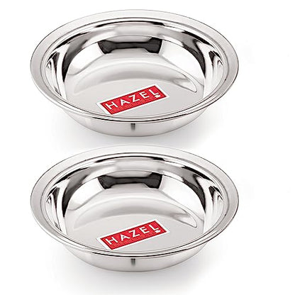 Image 10 of Stainless Steel / Set of 2 (600 ML) for the product HAZEL Stainless Steel Snack Bowl/Plate Set