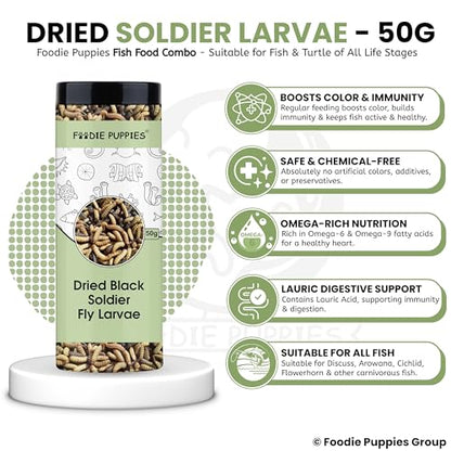 Image 6 of Foodie Puppies Dried Black Soldier Fly Larvae Fish Food