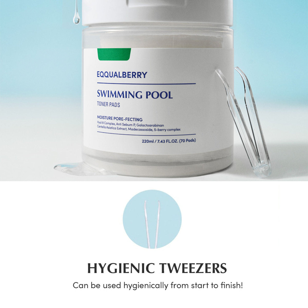 Image 7 of Eqqualberry Swimming Pool Toner Pads 30pcs – Dual-Textured Pads for Pore Care & Gentle Exfoliation
