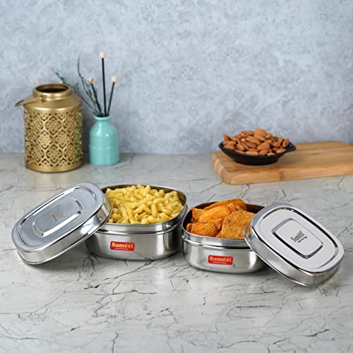 Image 11 of Sumeet Stainless Steel Square Storage Containers