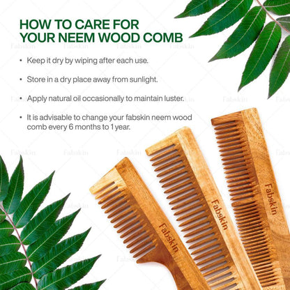 Image 6 of Fabskin Neem Dual Side For Detangling & Frizz Control Wooden Comb