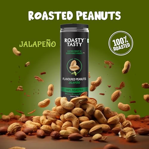 Image 4 of Roasty Tasty Premium Jalapeno Flavour Roasted Peanuts Pack of 2 (150g each)