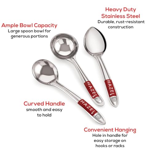 Image 3 of HAZEL Stainless Steel Kitchen Tools Spoons Set of 3