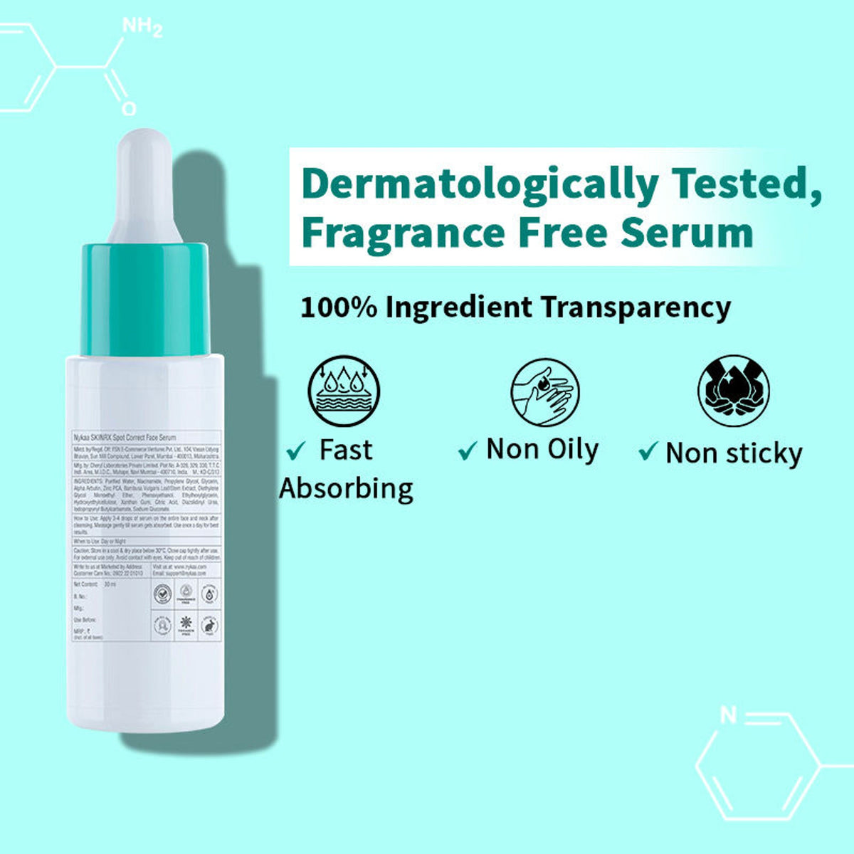 Image 7 of Nykaa SKINRX Spot Corrector with 10% Niacinamide + 1% Zinc Serum to Fade Dark Spots & Pigmentation