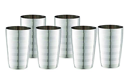 Image 2 of neelam Stainless Steel 7 22G Diamond Thums Up Glass 300 ml Silver