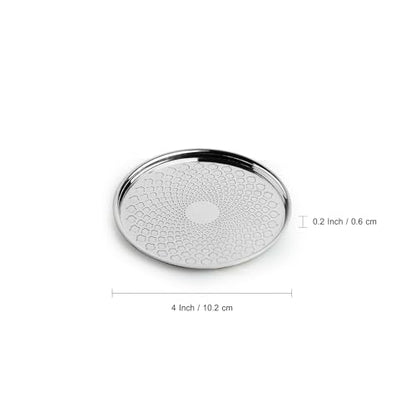 Image 5 of ExclusiveLane Mughal Arc Hand-Etched Stainless Steel Coasters Set of 4