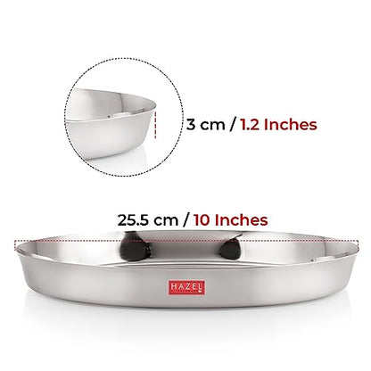 Image 4 of HAZEL Stainless Steel Plates Set 25.5 cm