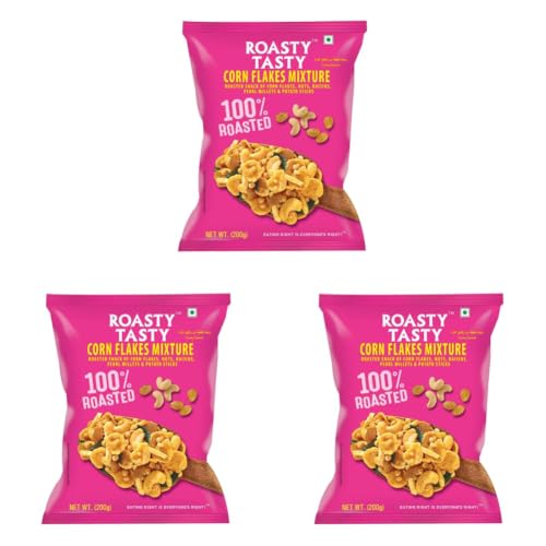 Image 2 of 200 g (Pack of 3) for the product Roasty Tasty Cornflakes Mixture Roasted Namkeen 200g