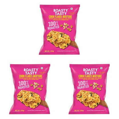 Image 2 of 200 g (Pack of 3) for the product Roasty Tasty Cornflakes Mixture Roasted Namkeen 200g