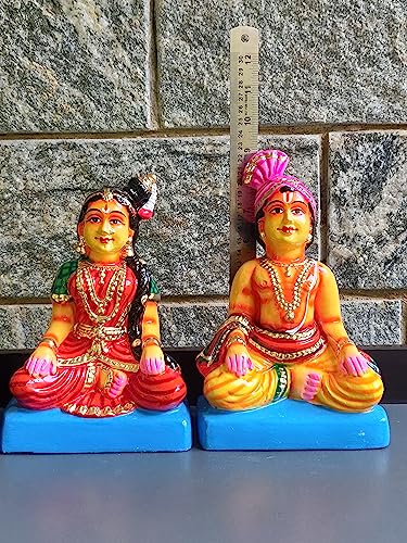 Image 2 of Breeze Handicrafts Paper Mache Doll Couple Statue for Bommalu Koluvu Home Decor and Showpiece Idol Navratri Gift for Women (Mama Mami Young)