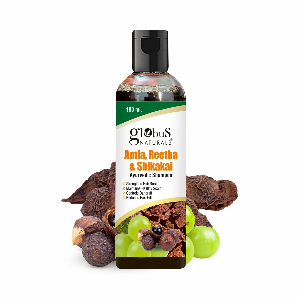 Image 1 of Globus Naturals Amla Reetha Shikakai Shampoo