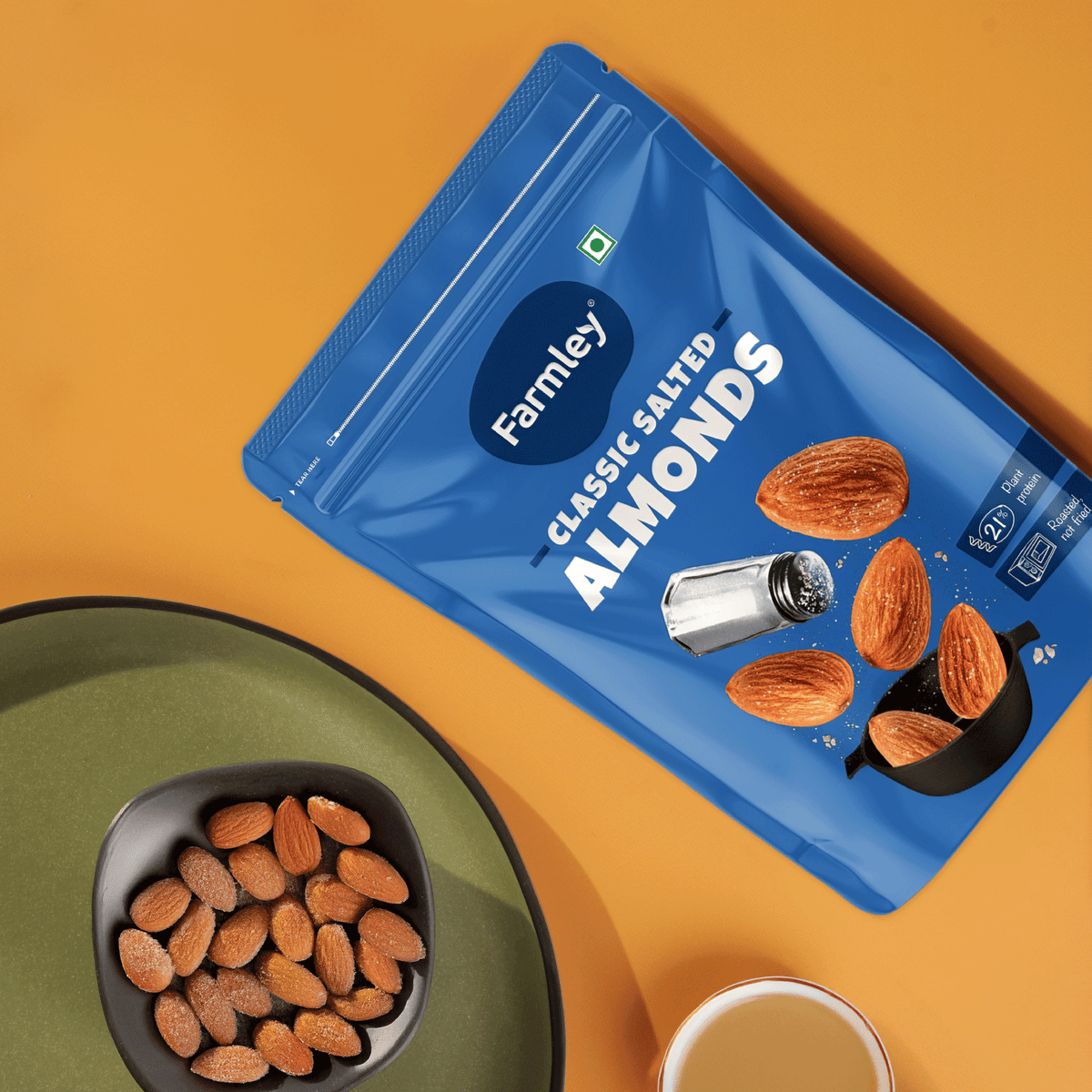 Image 2 of Farmley Classic Salted Almonds - Roasted, Not Fried