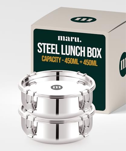 Image 7 of 450ml x 2 for the product MARU Steel Leakproof Tiffin/Lunch Box