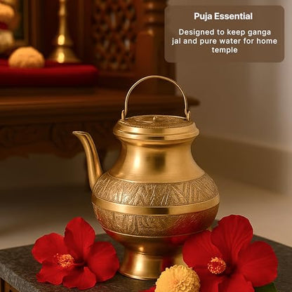 Image 4 of Habere India-All the Cultures Fabricating India Traditional Brass Pooja Kalash 13 x 9 x 10 cm